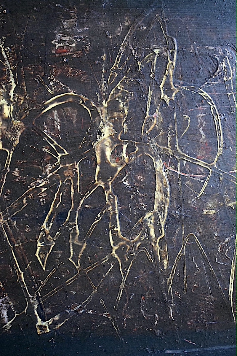 Technique mixte abstrait non sign&eacute; XX &egrave;me si&egrave;cle ann&eacute;e 70 RT1398-photo-2