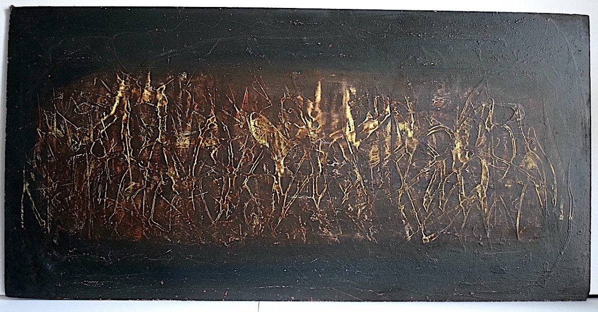 Technique mixte abstrait non sign&eacute; XX &egrave;me si&egrave;cle ann&eacute;e 70 RT1398