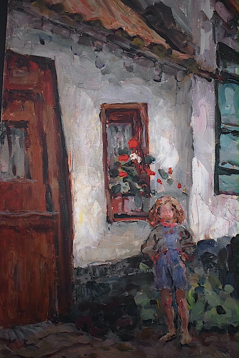 Marius CHAMBON post  impressionniste fillette ruelle &agrave; Montreuil Paris ann&eacute;e 1960 RT1399-photo-4