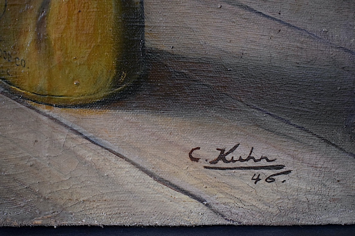 Still Life Bouquet Of Wildflowers Signed C Kuhr 20th Century Rt1401-photo-6