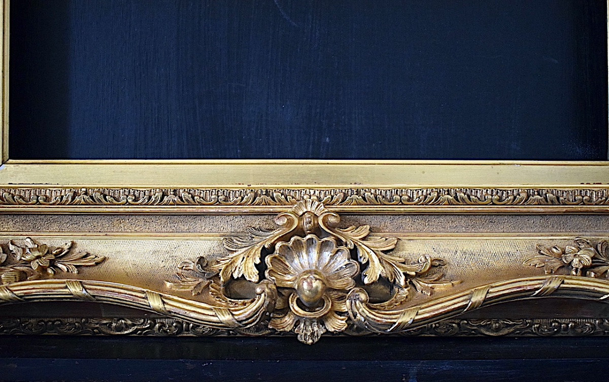 CADRE XIX ème style Louis XV rocaille doré Feuillure 43,3 x 38,7 cm FRAME Ref C1248-photo-3
