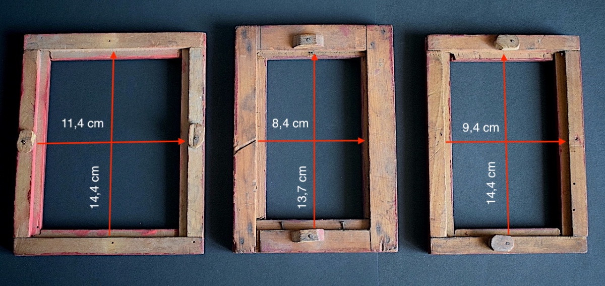 3 CADRES-PHOTO Chine XIX ème  Feuillures 14 x 11 cm  13 x 8 cm 14 x 9 cm  FRAME Ref C1249-photo-2