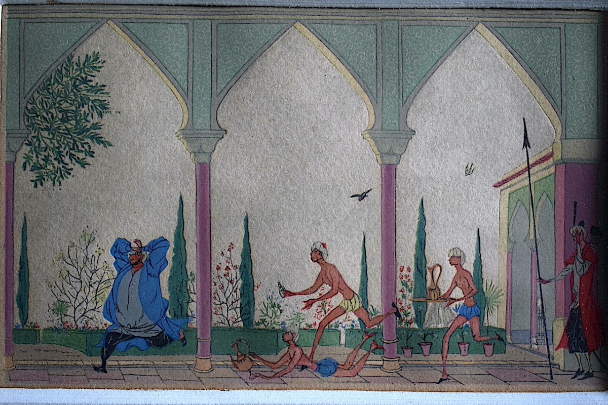 Deux gravures d'illustration persanes orientalistes érotiques  début du XX ème siècle RT1407-photo-3