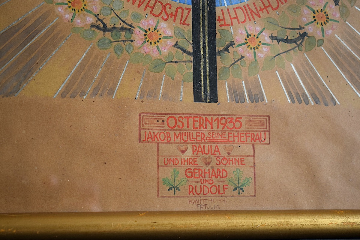 According To Paul Wallot, A Religious Stained Glass Project For Easter 1935 By Karl Wittkuhn, Germany Rt1411-photo-1