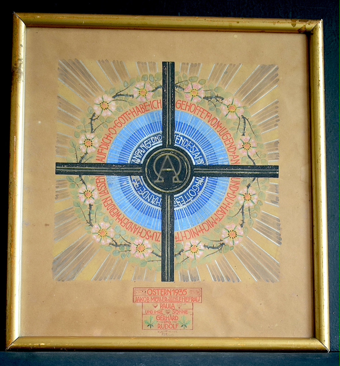 According To Paul Wallot, A Religious Stained Glass Project For Easter 1935 By Karl Wittkuhn, Germany Rt1411