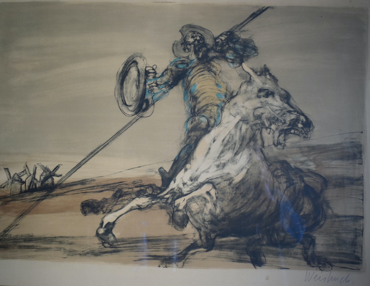 Weisbuch Claude, Color Lithograph, The Fall Of Don Quixote, 20th Century, Rt1412-photo-2