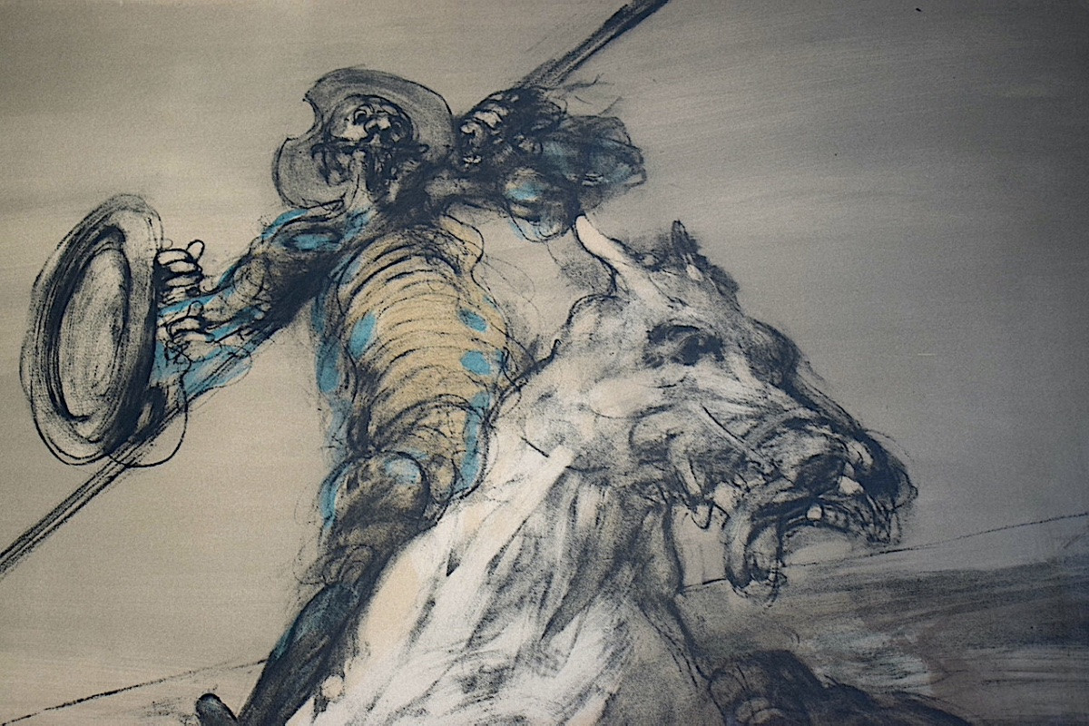 Weisbuch Claude, Color Lithograph, The Fall Of Don Quixote, 20th Century, Rt1412-photo-3