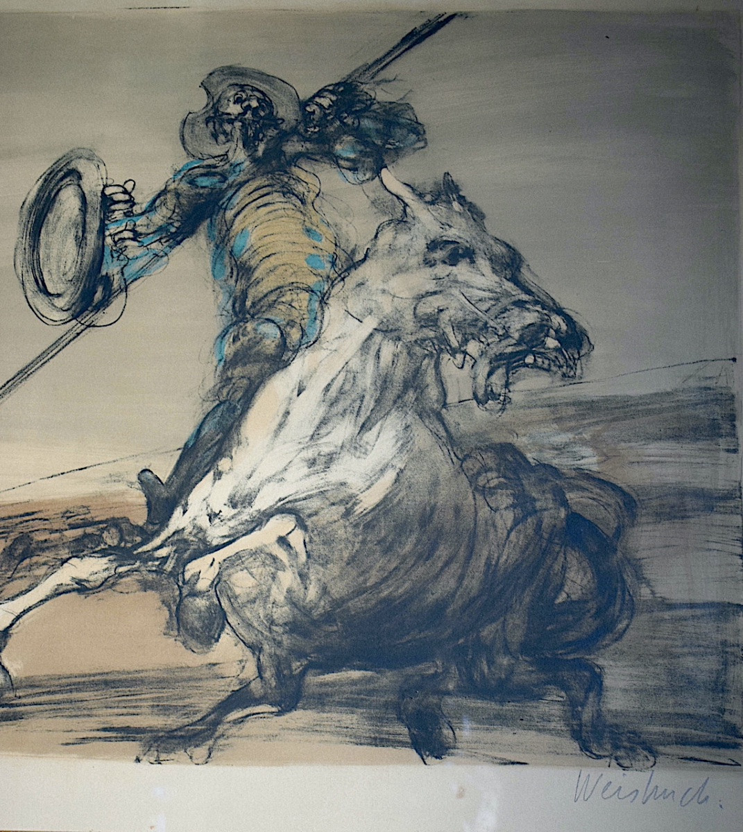 Weisbuch Claude, Color Lithograph, The Fall Of Don Quixote, 20th Century, Rt1412-photo-4