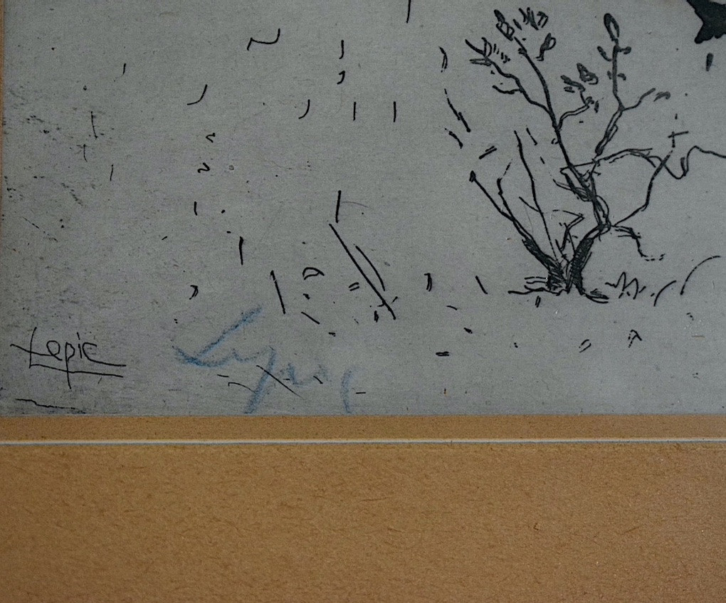 Lepic Ludovic Napoléon, Signed Etching, Animated Snow Landscape, 19th Century, Rt1415-photo-3