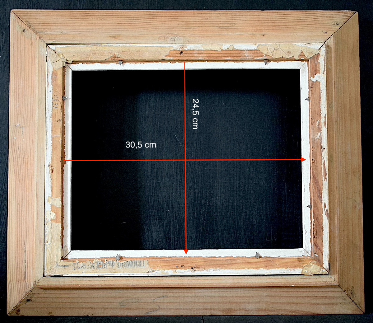 CADRE bois sculpté  Montparnasse Feuillure 30 x 24 cm FRAME XX ème Ref C1252-photo-2