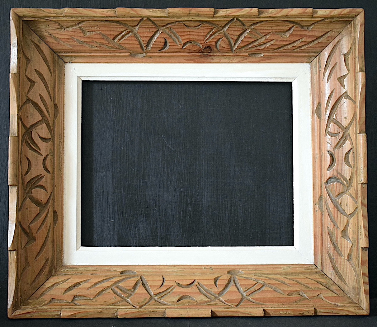 CADRE bois sculpté  Montparnasse Feuillure 30 x 24 cm FRAME XX ème Ref C1252