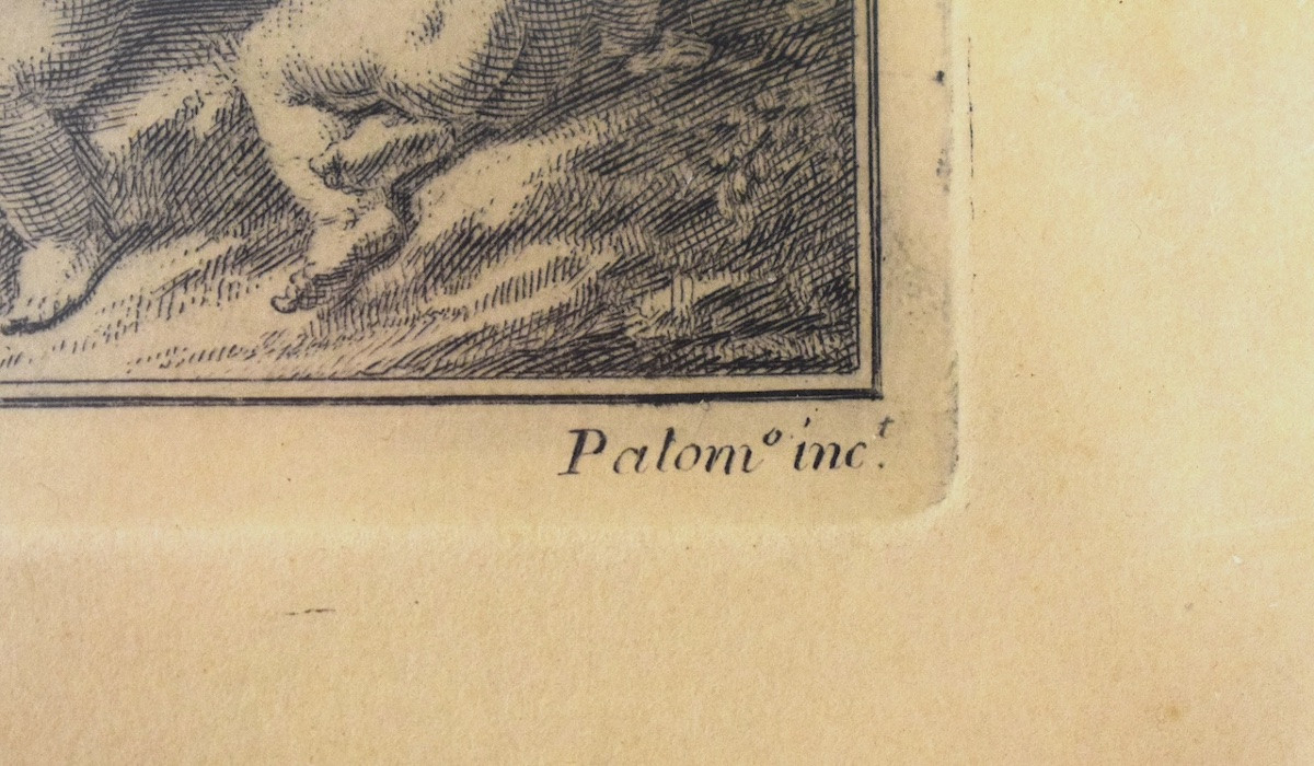 Deux gravures miniatures  putti et enfants faunes signées ANT . GONZ         RM06-photo-3