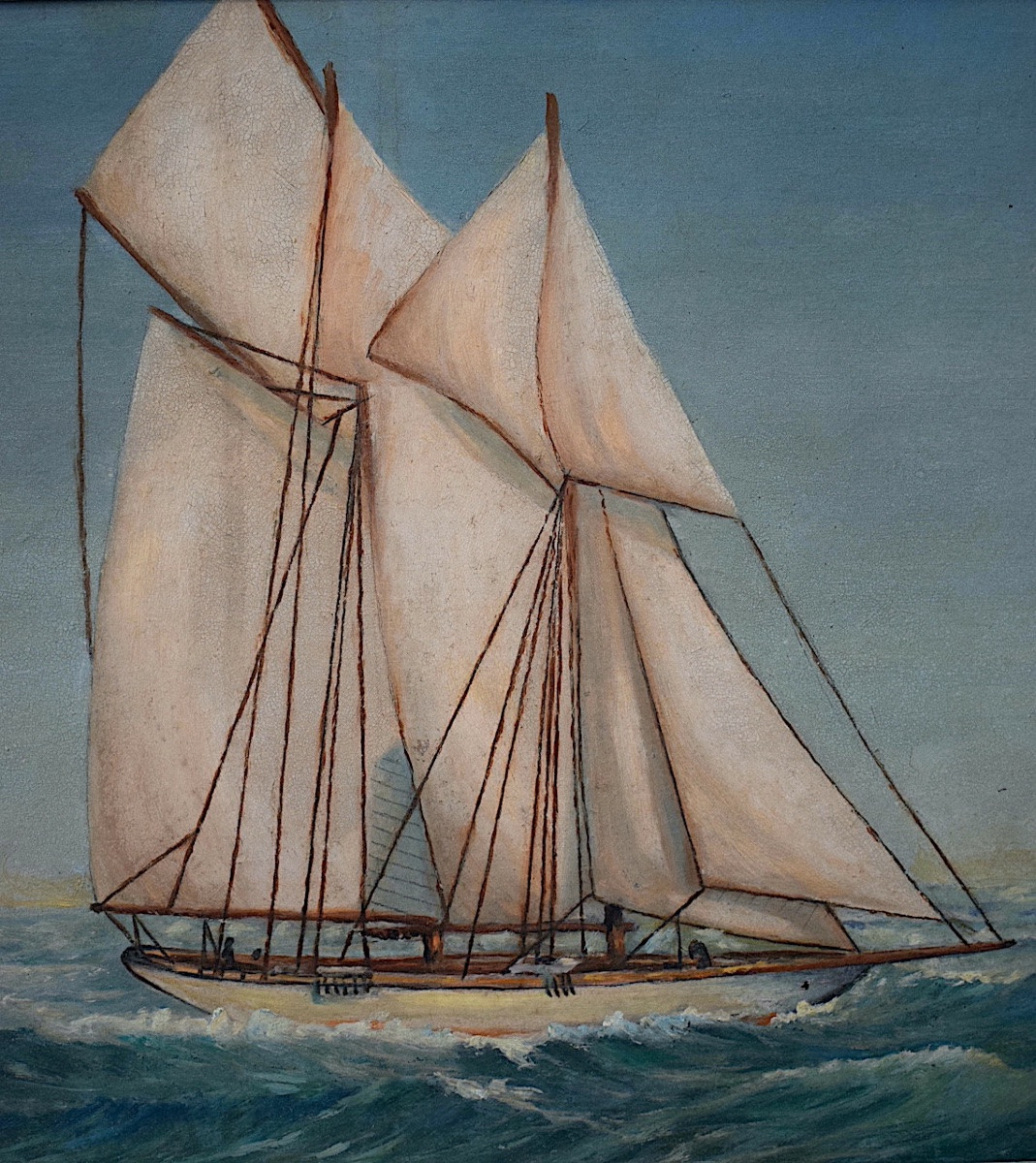 Maurice Paquot Marine Post-impressionist Schooner Sailing Ship 20th Century Rt1420-photo-1