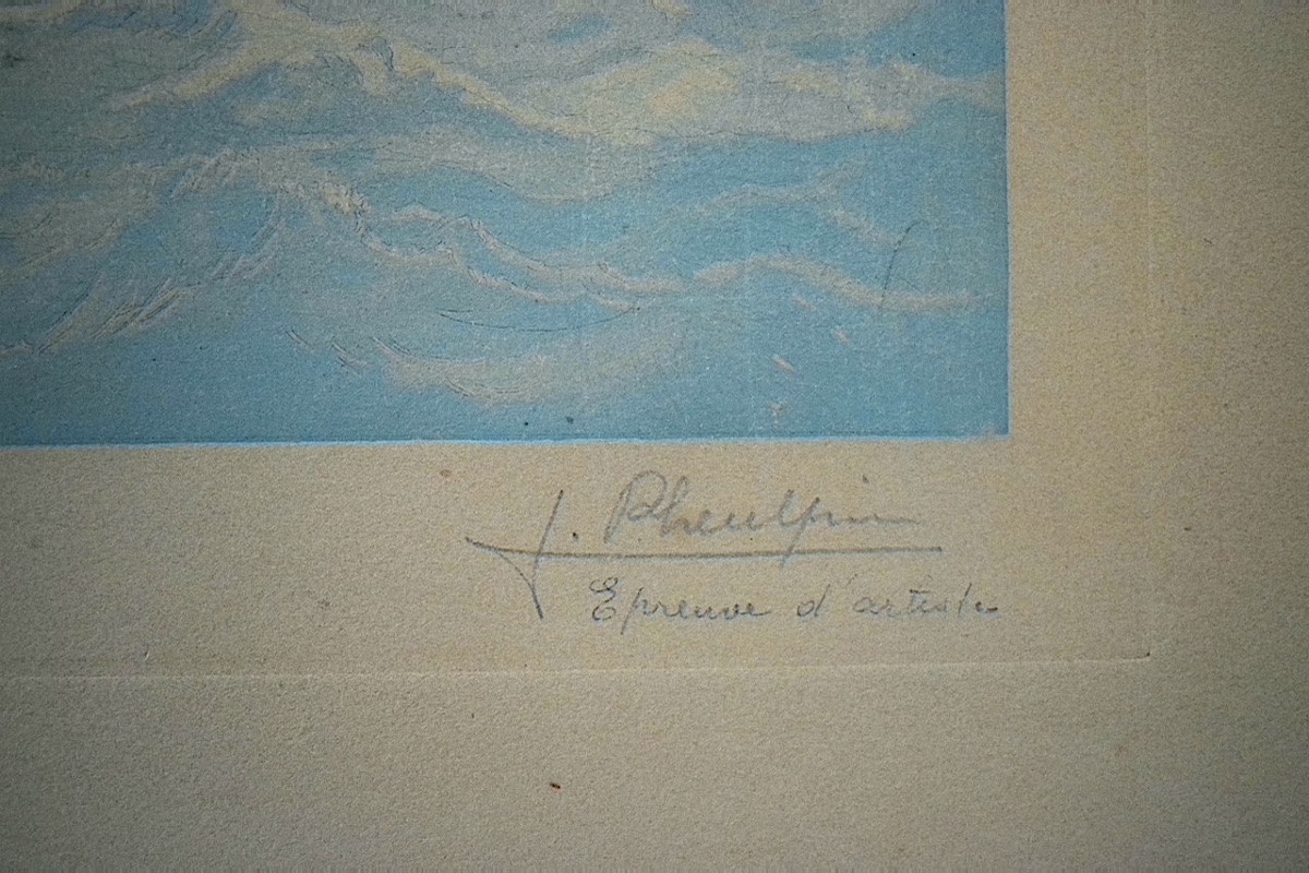 Color Lithograph By J. Pheulpin, "the Astrolabe" After François Roux, 20th Century, Rt1421-photo-3