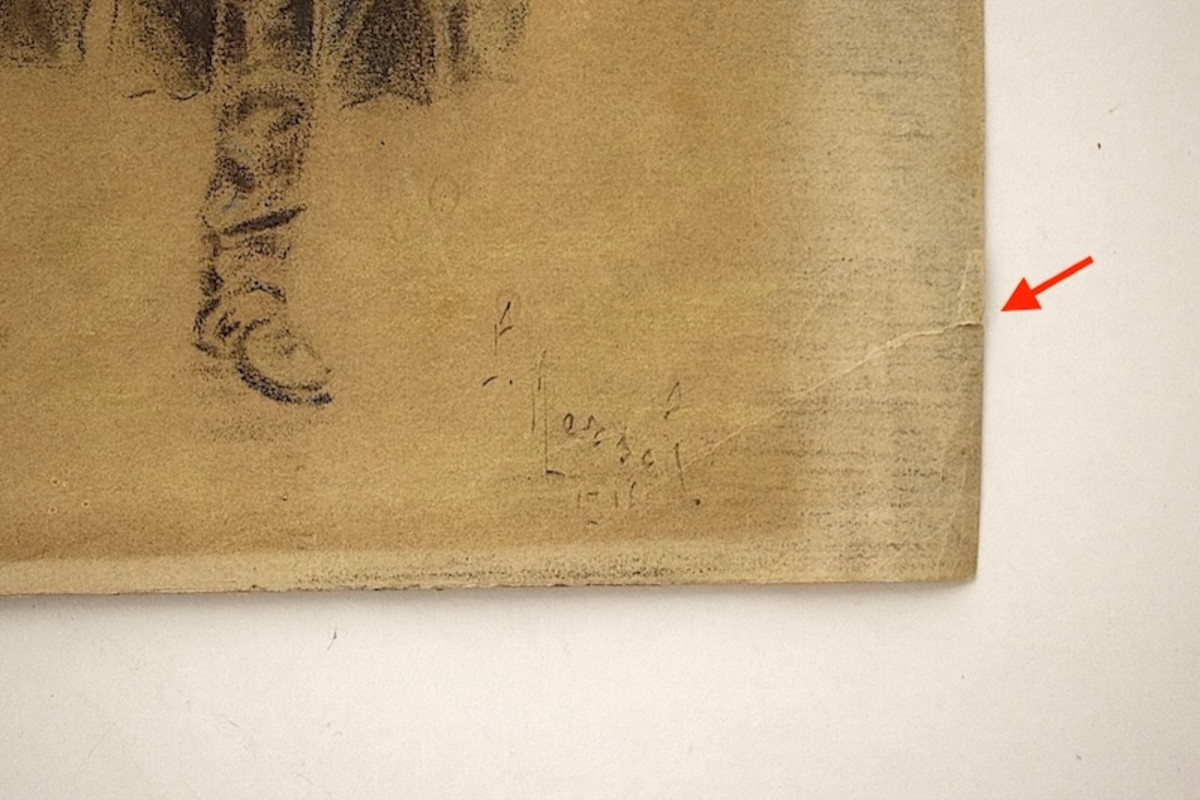 Drawing Of A 19th-century Grenadier Soldier. Signature To Be Identified. Rm03-photo-1