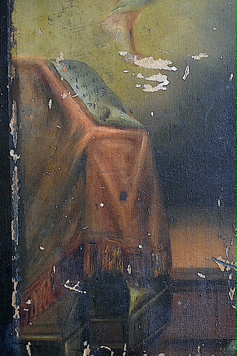 Russian Icon On Wood, The Annunciation, Angel Gabriel, Virgin Mary, Early 19th Century, Rt1424-photo-1