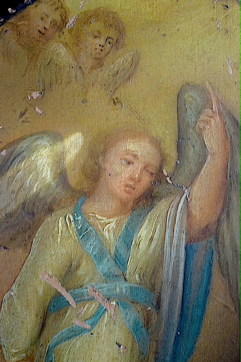 Russian Icon On Wood, The Annunciation, Angel Gabriel, Virgin Mary, Early 19th Century, Rt1424-photo-5