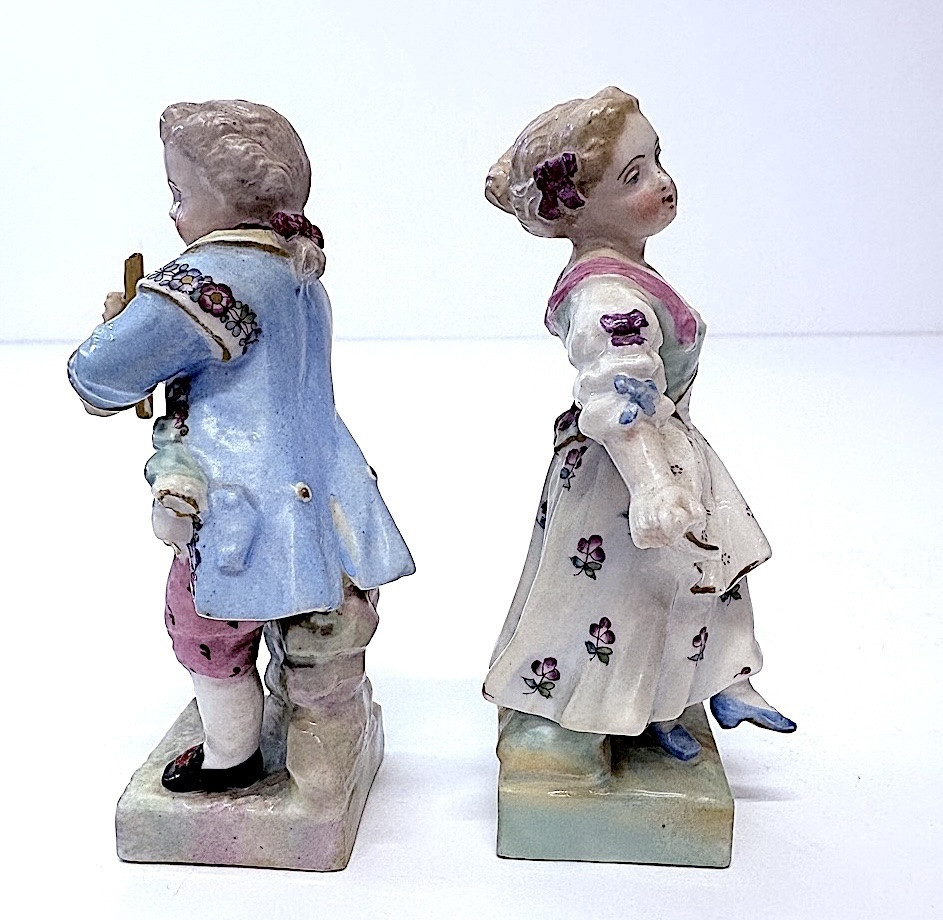 Two Meissen Porcelain Figurines: Dancer And Flute Player (ref1210) -photo-3