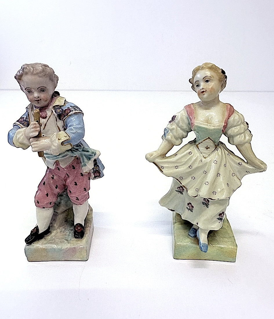 Two Meissen Porcelain Figurines: Dancer And Flute Player (ref1210) -photo-7