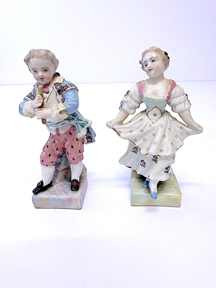 Two Meissen Porcelain Figurines: Dancer And Flute Player (ref1210) -photo-8