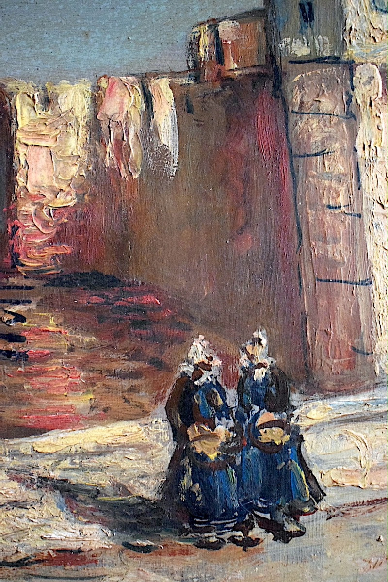 Marine Bretagne port Concarneau signé à identifier XX ème RT1427-photo-4