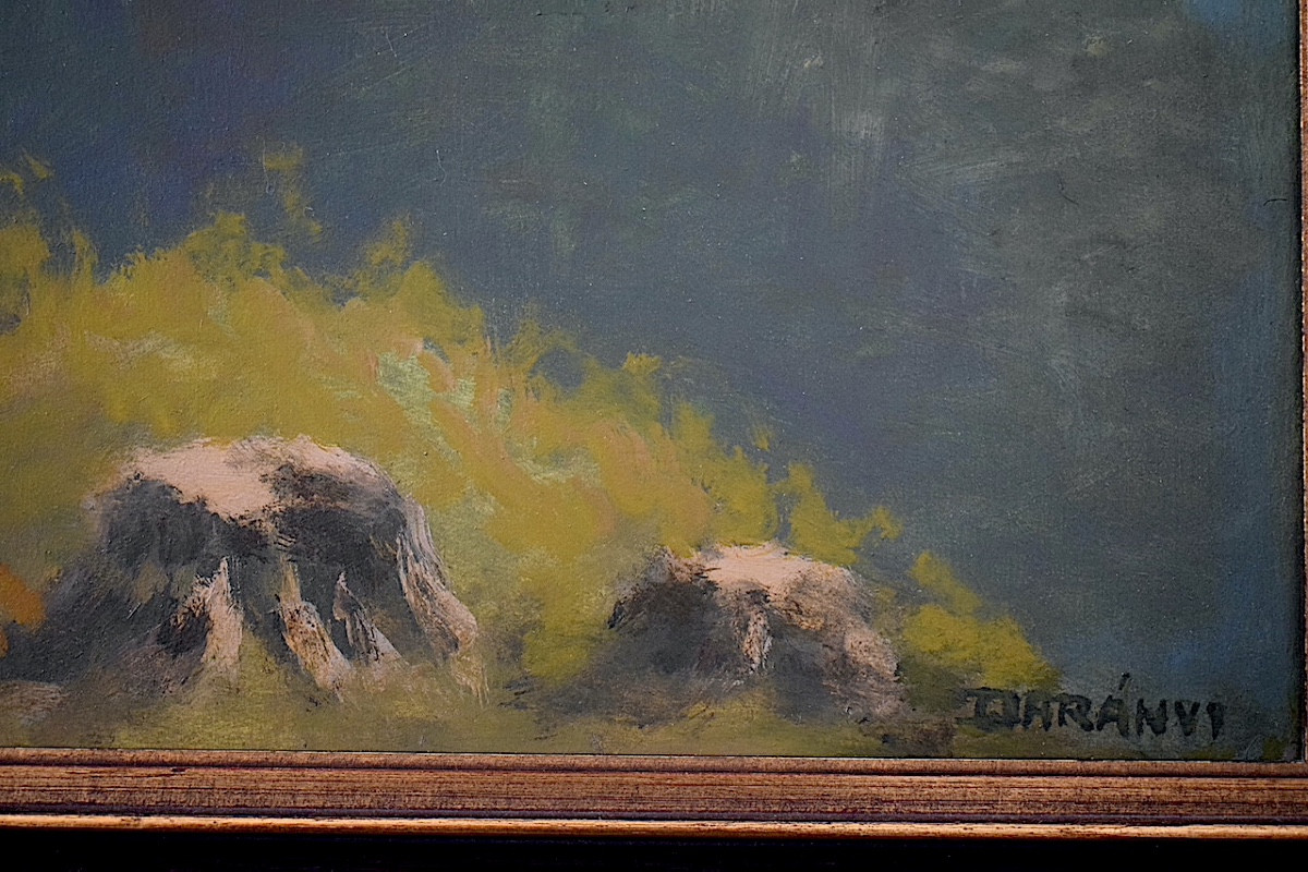 Le Grand Tétras  ou Grand Coq de bruyère forêt paysage XX ème siècle signé à identifier RT1428-photo-3