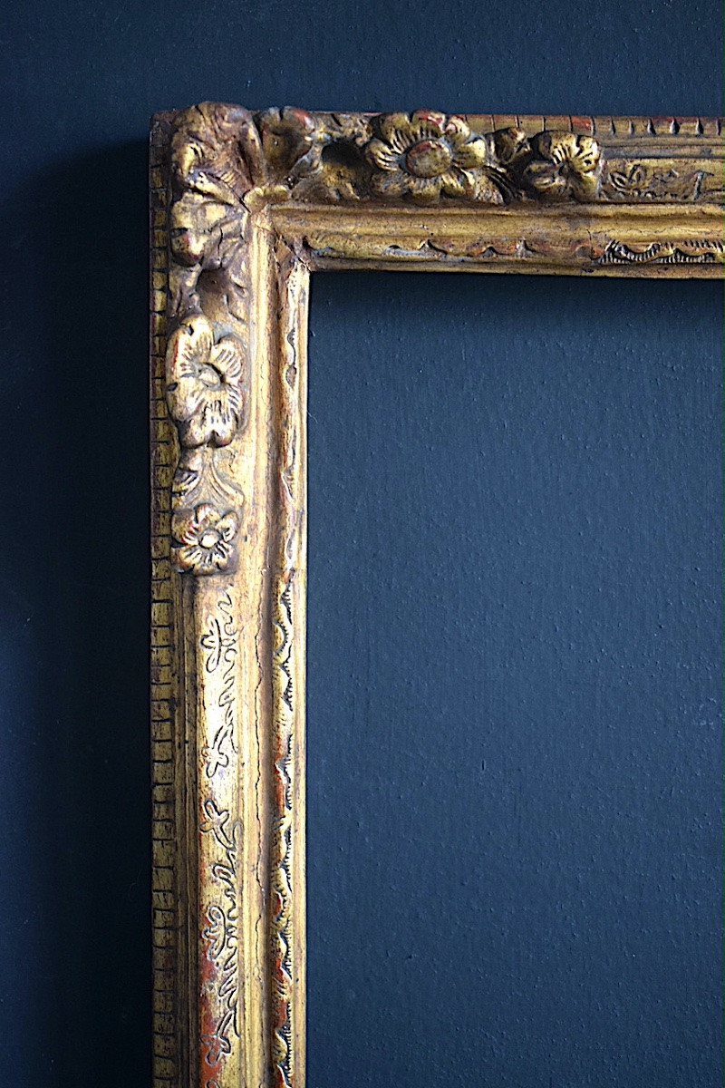 Gilt Frame, 18th/19th Century, Provençal Style. Rabbet: 60.5 X 46.5 Cm, Close To 12p Format. Frame Ref: C1255-photo-3