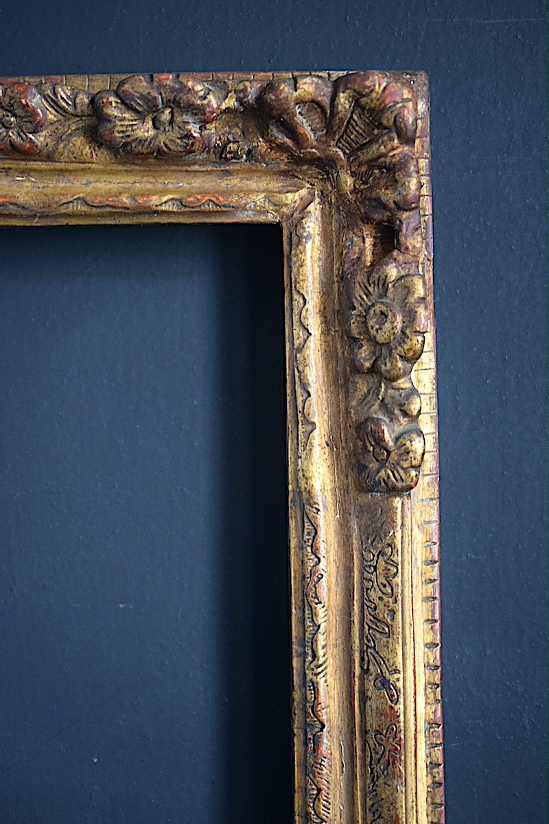 Gilt Frame, 18th/19th Century, Provençal Style. Rabbet: 60.5 X 46.5 Cm, Close To 12p Format. Frame Ref: C1255-photo-1