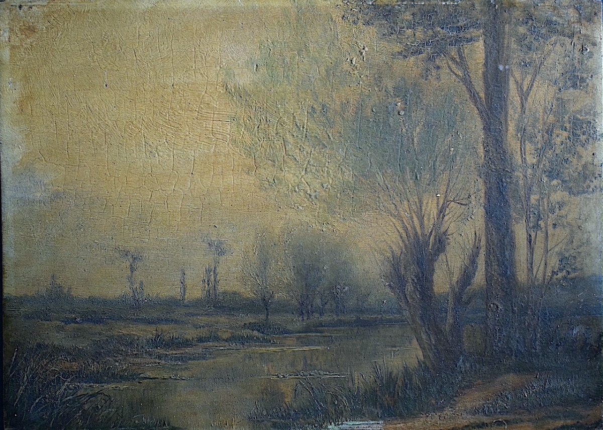 French School, 19th Century, Riverside Landscape, Unsigned Rt1430-photo-2