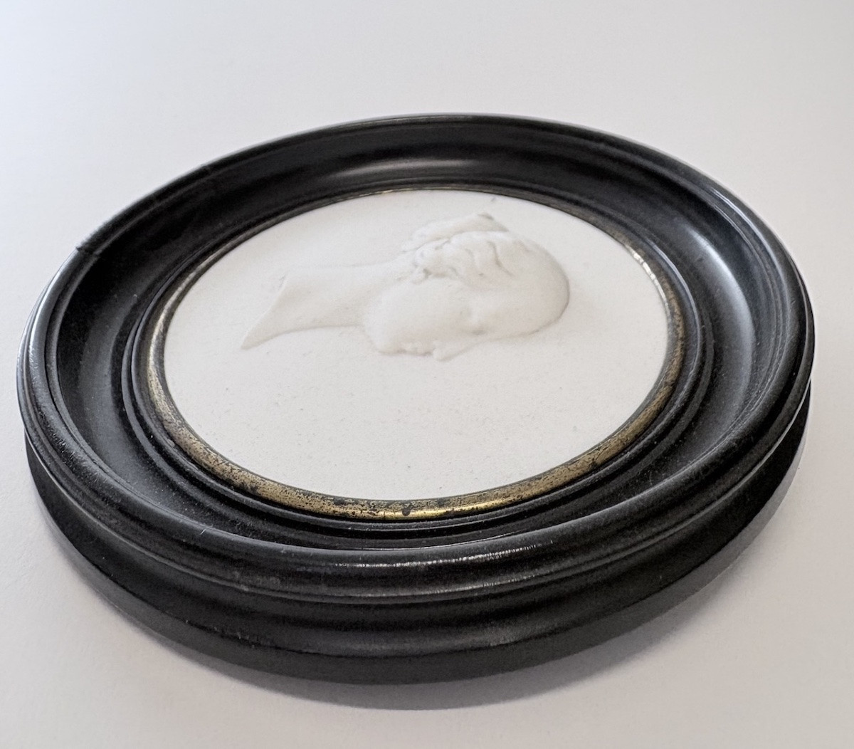 Sèvres Médaillon miniature en Biscuit Portrait Eugénie, Impératrice Des Français signé ref1112-photo-4