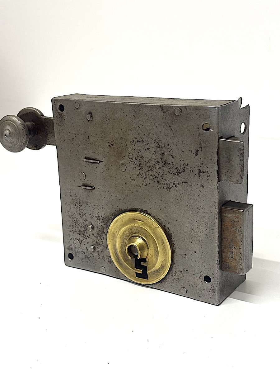 Antique Pull-chain Lock With Original Double Key Ref1113-photo-1