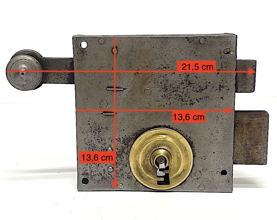 Antique Pull-chain Lock With Original Double Key Ref1113-photo-5