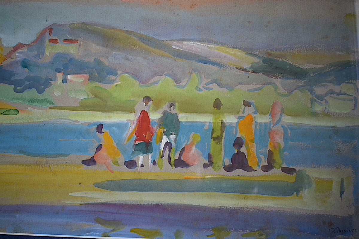 ROBERT TAURINES  étang de Bages château du Capitoul jetée de port  Narbonne XX ème  RT1442-photo-2