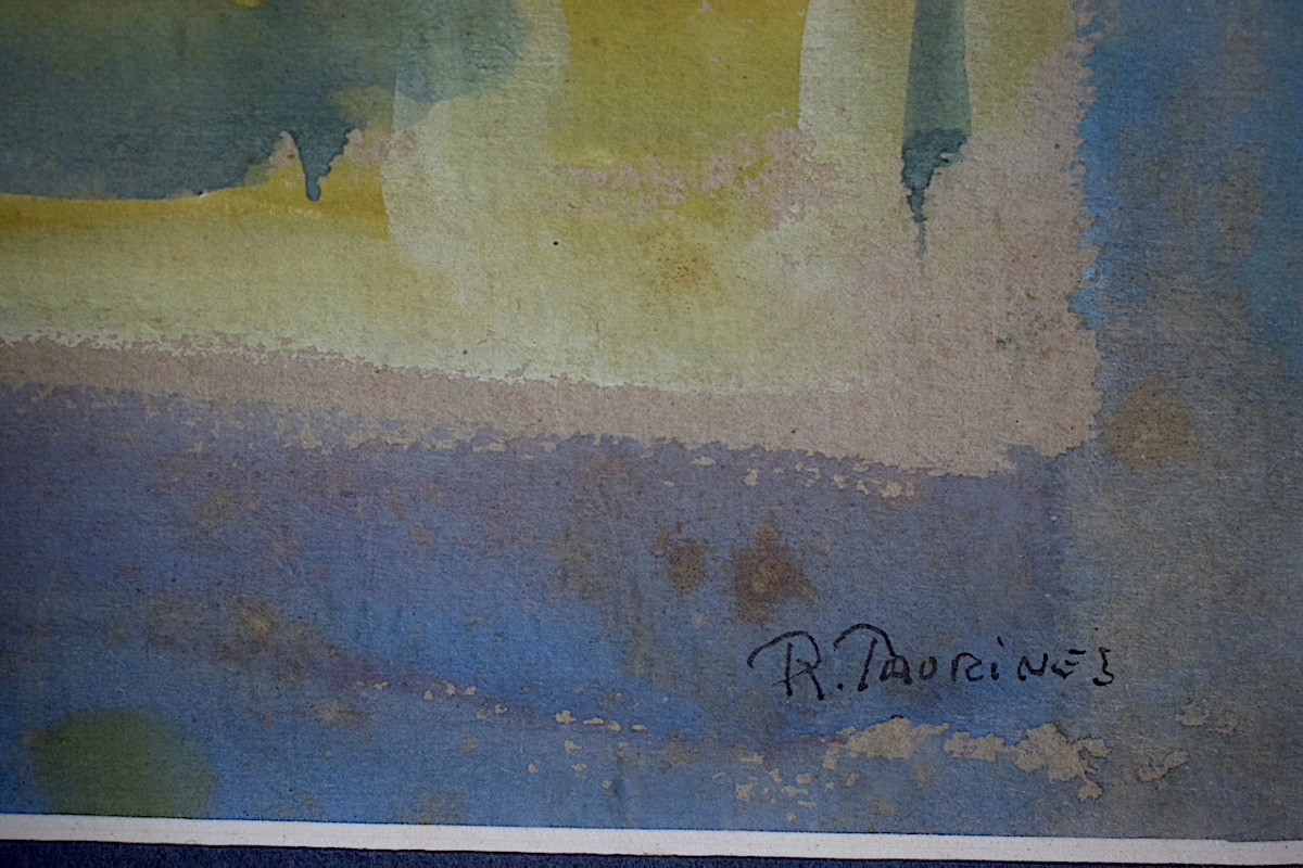 ROBERT TAURINES  étang de Bages château du Capitoul jetée de port  Narbonne XX ème  RT1442-photo-1