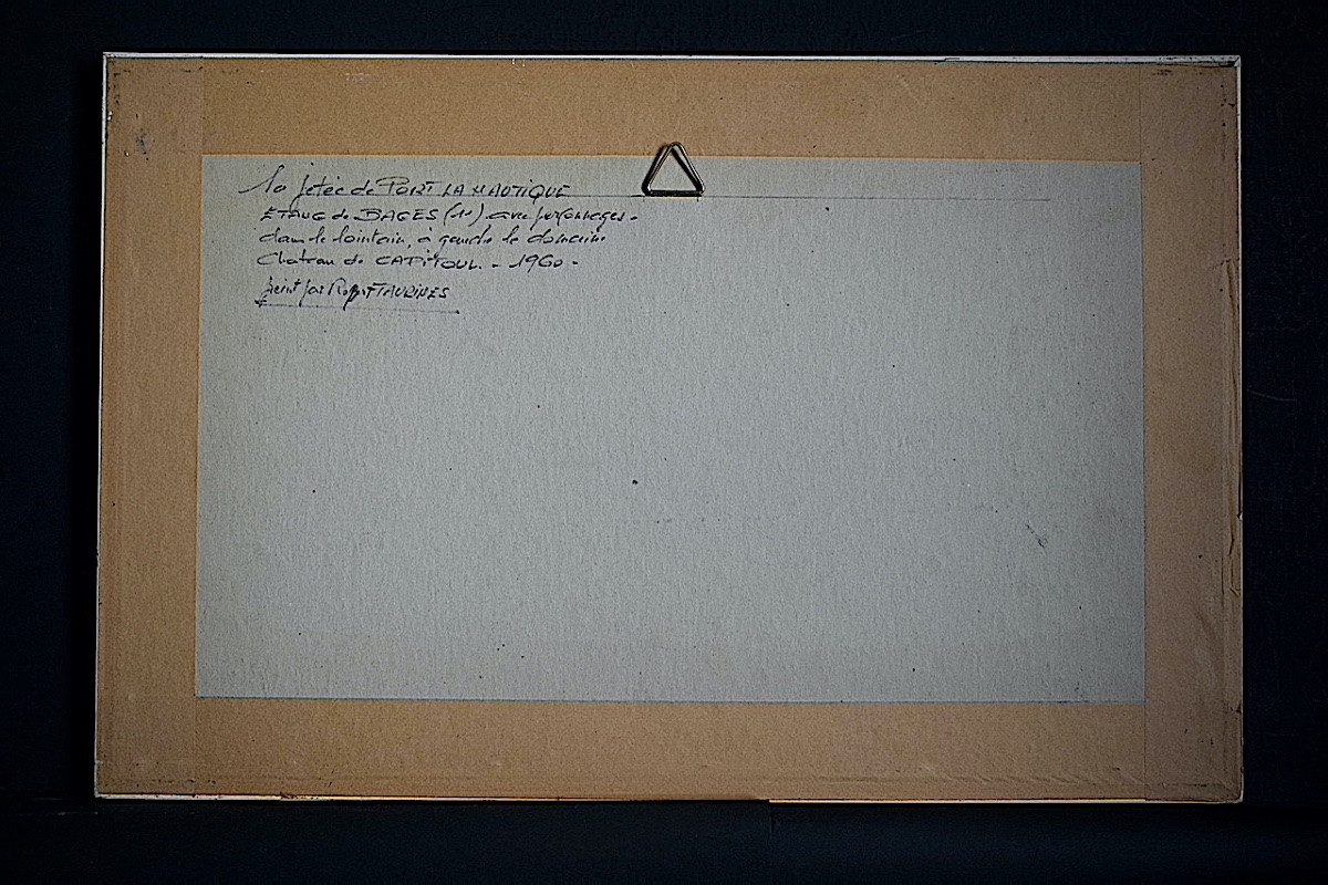 ROBERT TAURINES  étang de Bages château du Capitoul jetée de port  Narbonne XX ème  RT1442-photo-2