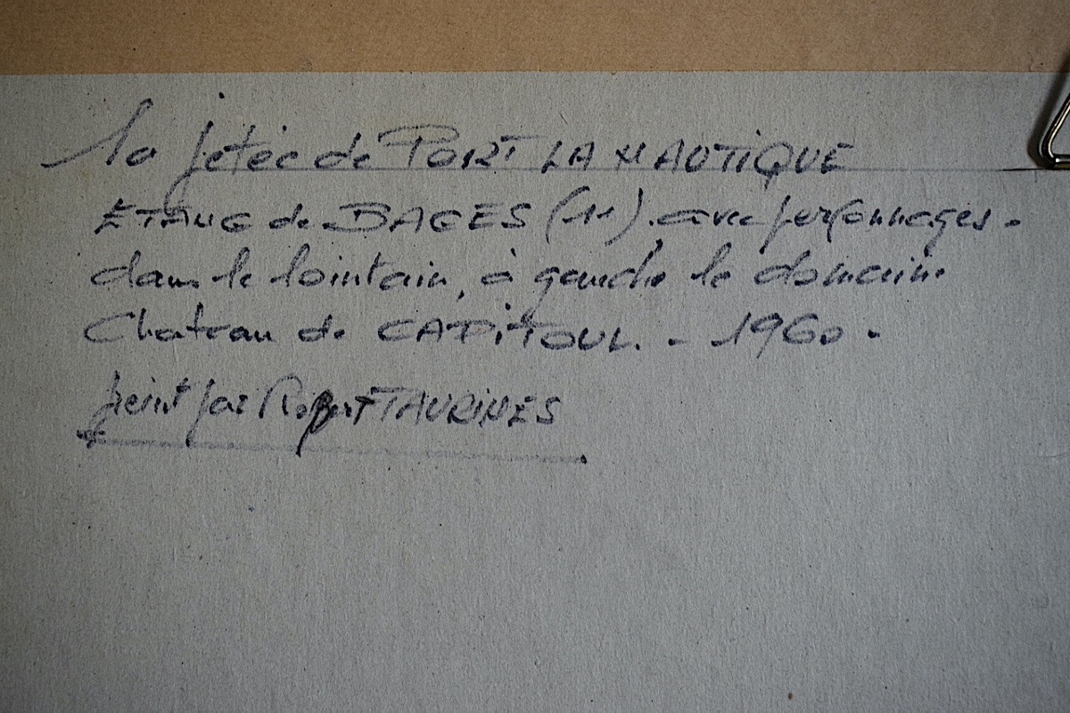 ROBERT TAURINES  étang de Bages château du Capitoul jetée de port  Narbonne XX ème  RT1442-photo-3