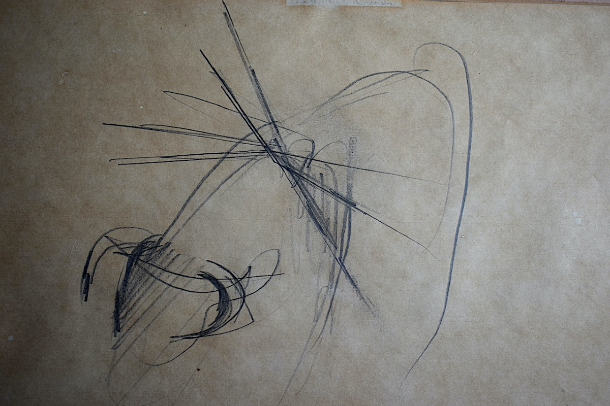 Esquisse dessin taureau aux banderilles  signé R MASON daté 1966 XX ème siècle RT1443-photo-4