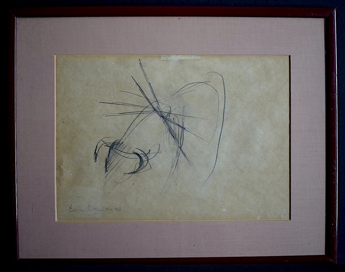 Esquisse dessin taureau aux banderilles  signé R MASON daté 1966 XX ème siècle RT1443