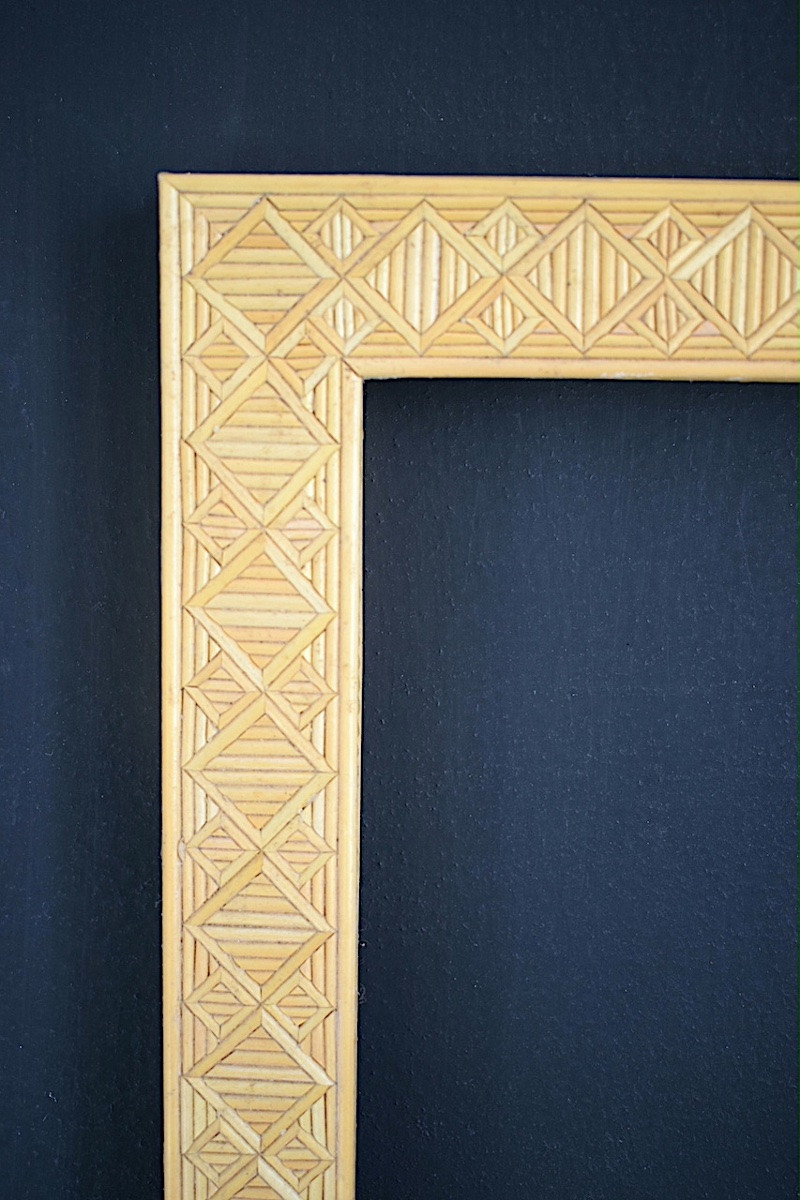 CADRE marqueterie de paille  Feuillure 41 x 33 cm  format pour tableau 6F FRAME Ref C1264-photo-3