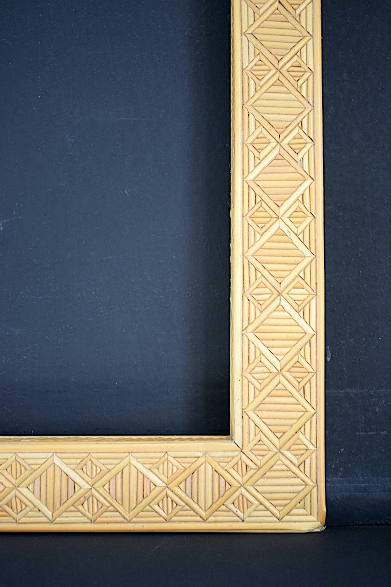 CADRE marqueterie de paille  Feuillure 41 x 33 cm  format pour tableau 6F FRAME Ref C1264-photo-2
