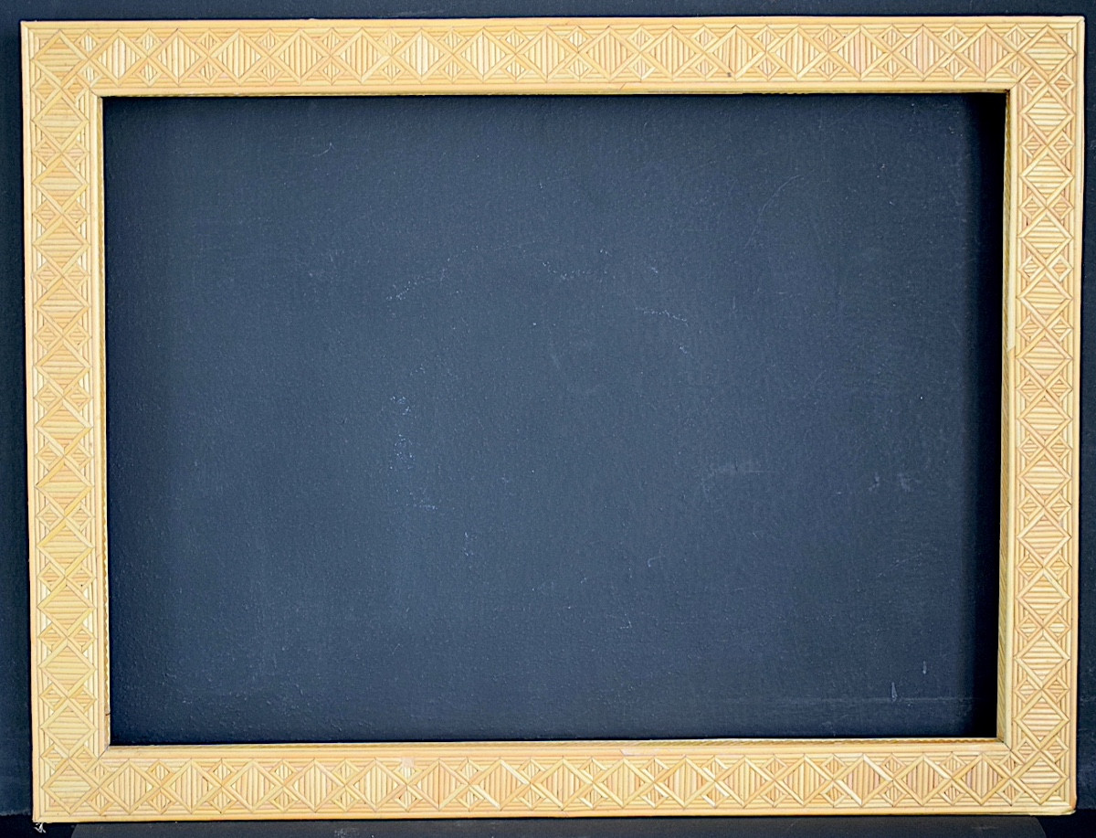 CADRE marqueterie de paille  Feuillure 41 x 33 cm  format pour tableau 6F FRAME Ref C1264-photo-5