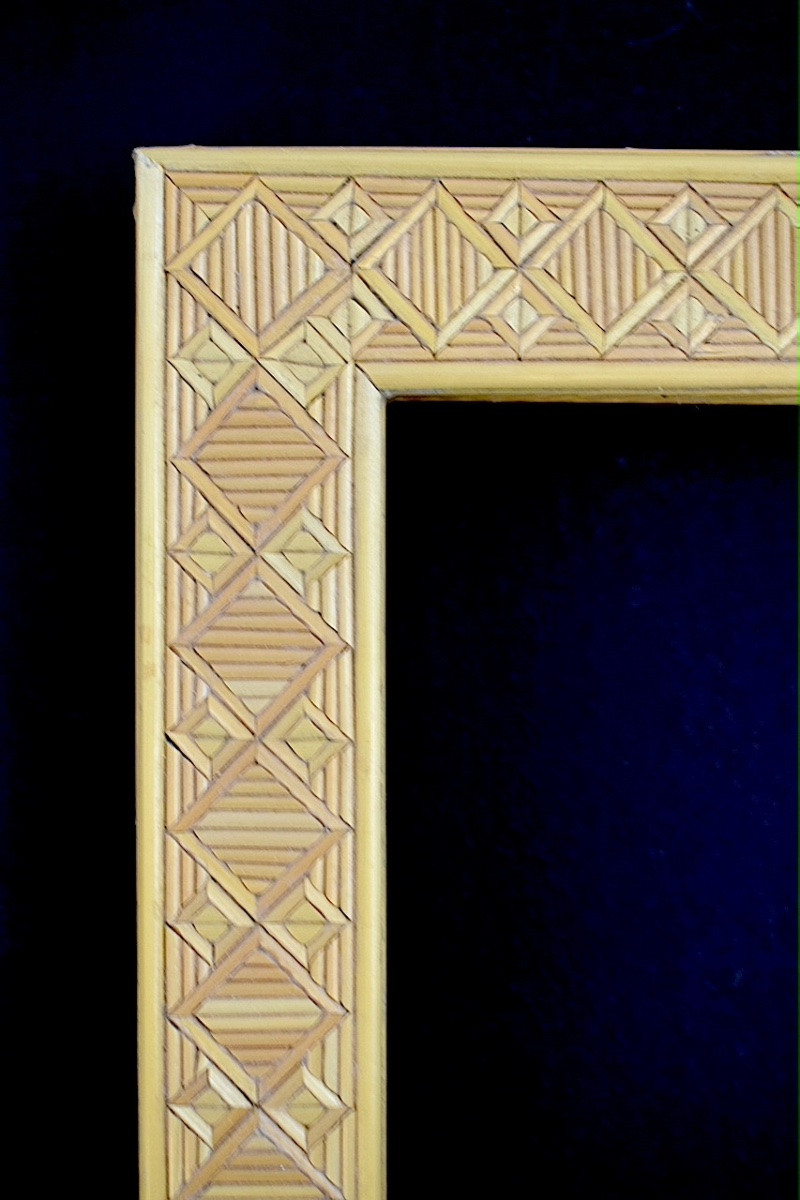 CADRE marqueterie de paille Feuillure 29,7 x 25 cm format  proche de 3F FRAME Ref C1265-photo-3