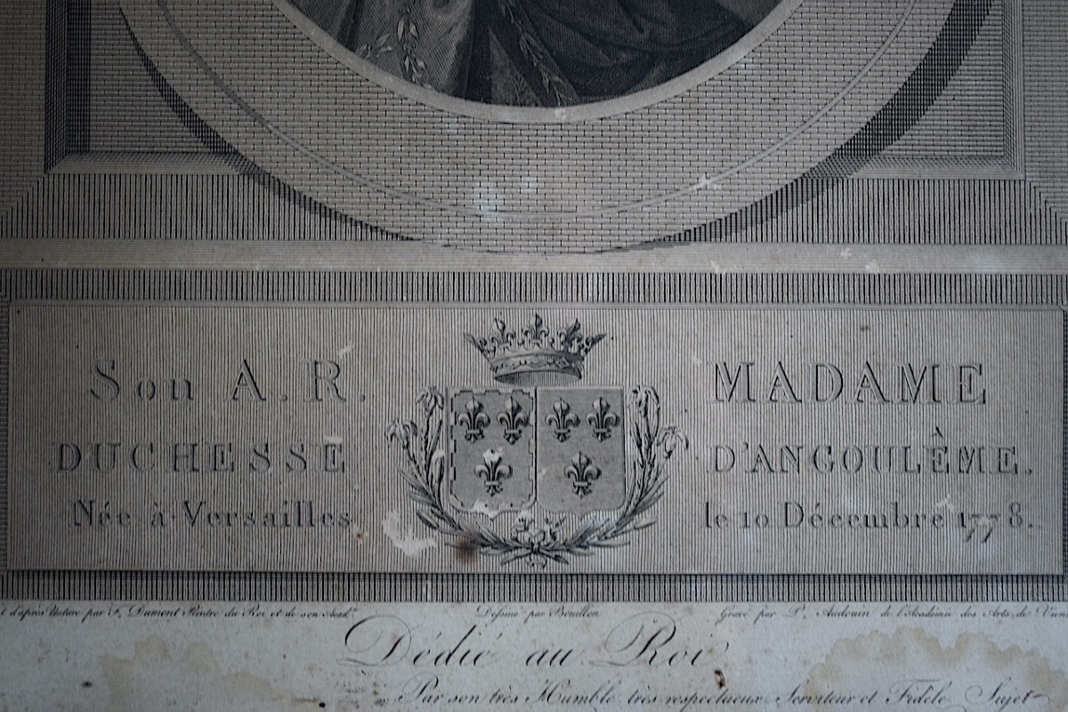 Engraving Duchesse d'Angoulême After F Dumont, Engraved By Audouin 19th C. Rt1446-photo-2