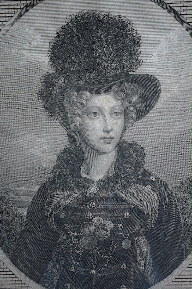 Engraving Duchesse De Berry After Hesse, Engraved By Audouin 19th Century Rt1447-photo-4