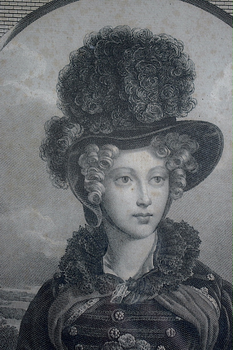 Engraving Duchesse De Berry After Hesse, Engraved By Audouin 19th Century Rt1447-photo-1