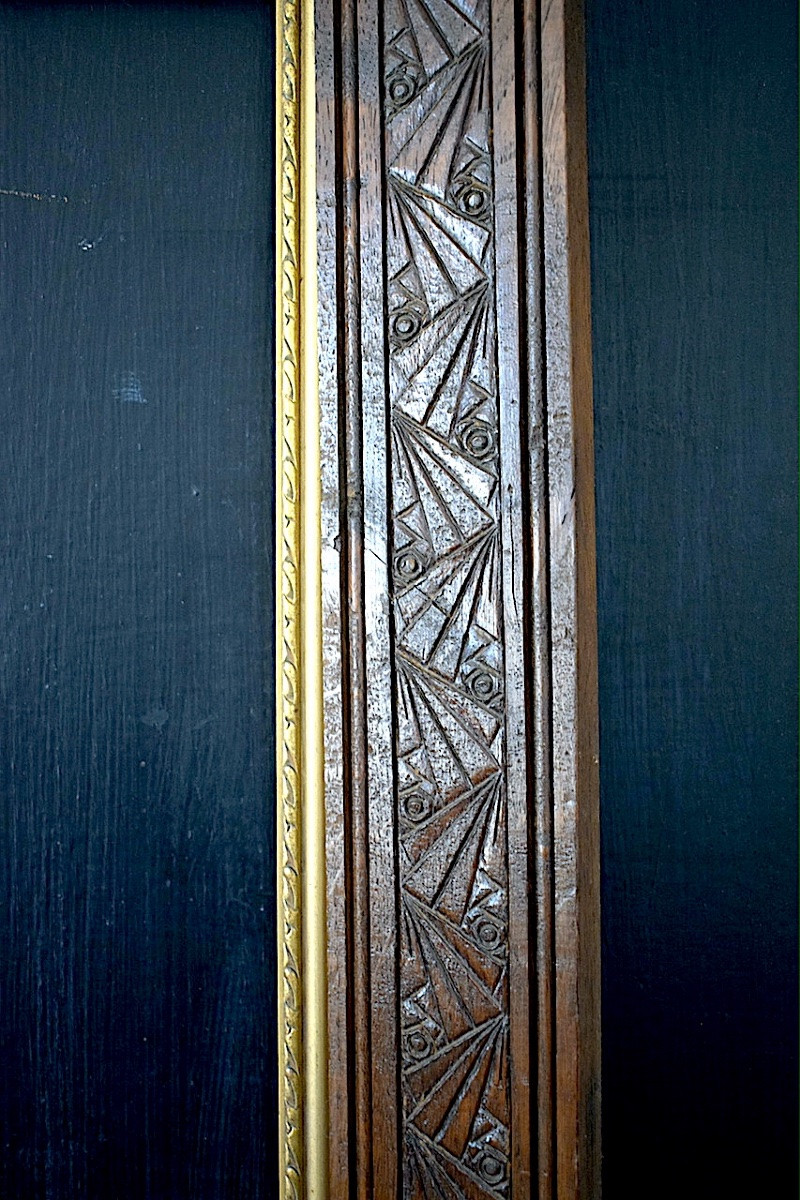 CADRE Art Déco bois sculpté Feuillure 68,7 x 53,5 cm  FRAME Ref C1271-photo-2