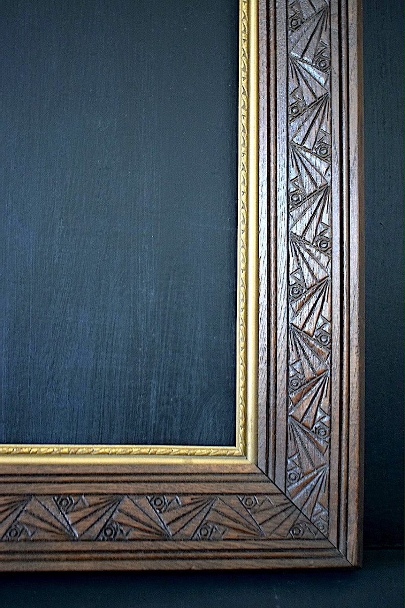 CADRE Art Déco bois sculpté Feuillure 68,7 x 53,5 cm  FRAME Ref C1271-photo-3
