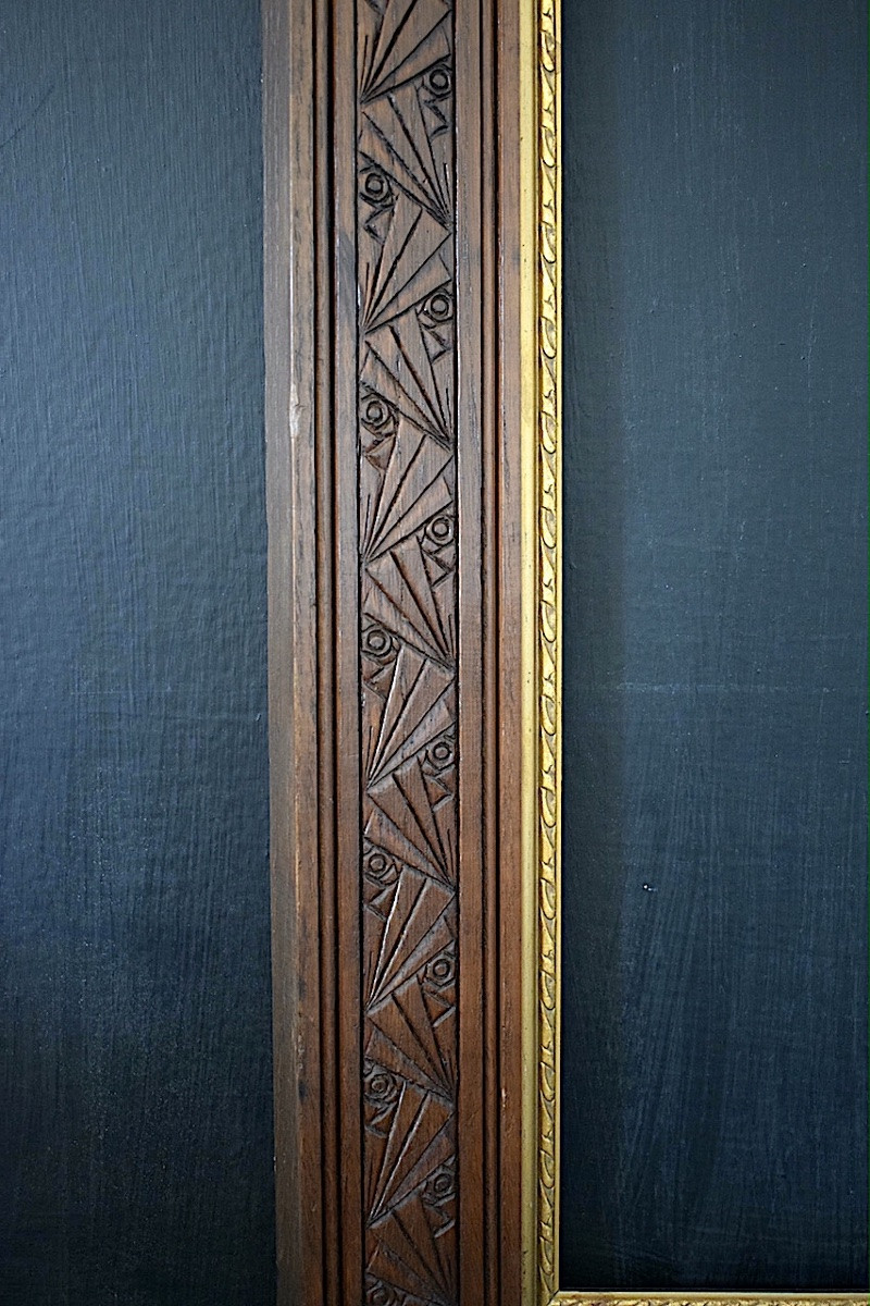 CADRE Art Déco bois sculpté Feuillure 68,7 x 53,5 cm  FRAME Ref C1271-photo-6