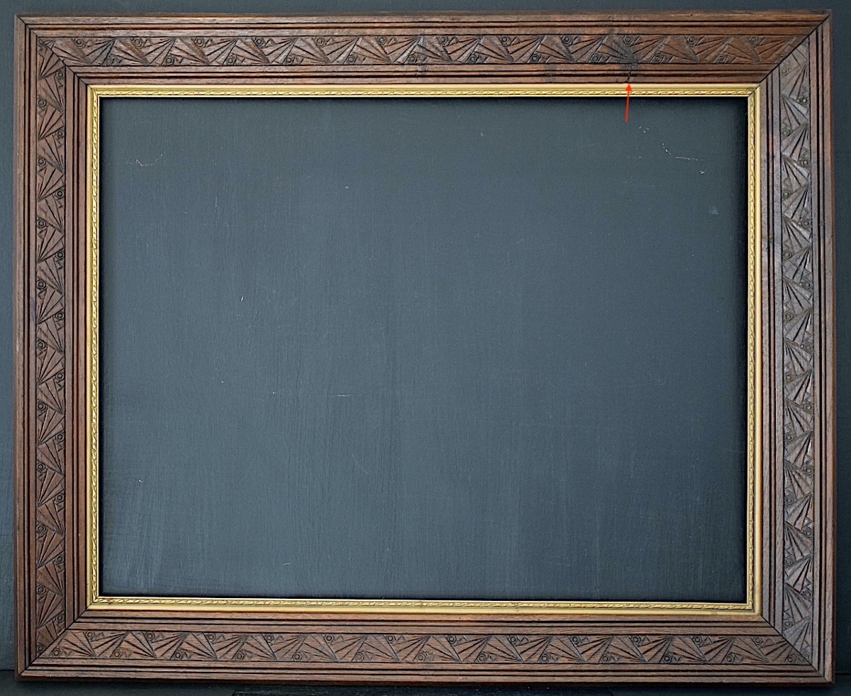 CADRE Art D&eacute;co bois sculpt&eacute; Feuillure 68,7 x 53,5 cm  FRAME Ref C1271-photo-7