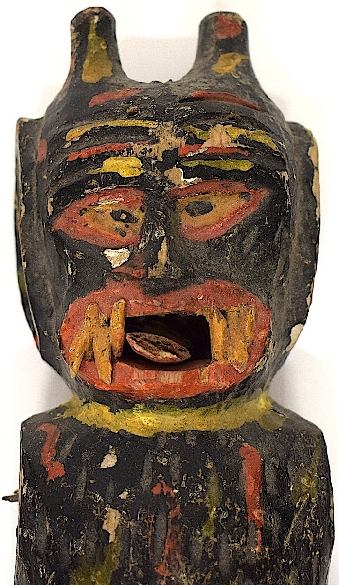 Art Populaire Bois peint Sculpté Marionnette Poupée Diable De Bessans Savoie Maurienne Ref1115
